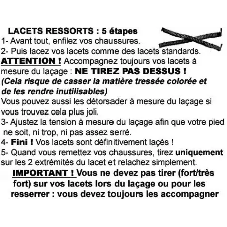 Lacets ressorts élastiques,sans noeud,magiques,faciles…
