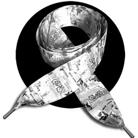 Lacets satin large newspaper vintage pour vos chaussures