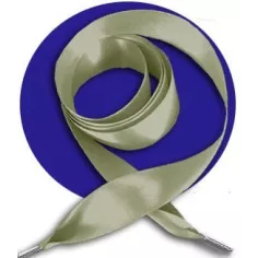 Lacets en satin large&nbsp;kaki&nbsp;clair pour vos chaussures