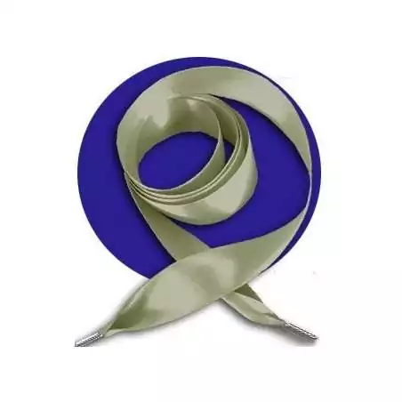 Lacets en satin large kaki clair pour vos chaussures