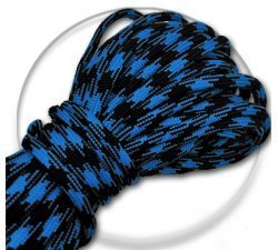 1 paire x lacets ronds paracorde noir + bleu azur