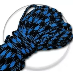 Lacets bicolores paracorde en noir & bleu azur pour vos chaussures