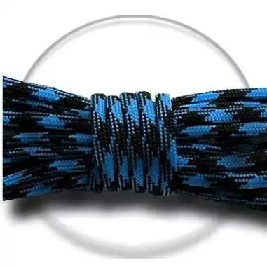 Lacets bicolores paracorde en noir & bleu azur pour vos chaussures