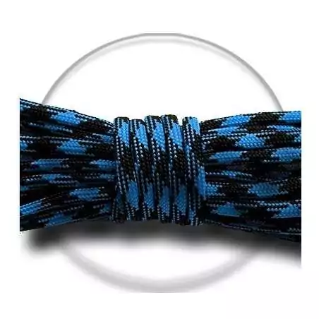 Lacets bicolores paracorde en noir & bleu azur pour vos chaussures