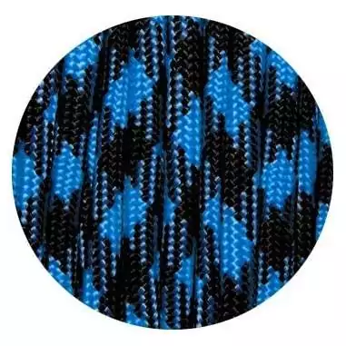 Lacets bicolores paracorde en noir & bleu azur pour vos chaussures