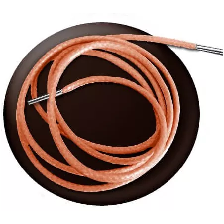 1 paire x lacets fins cirés orangés melon