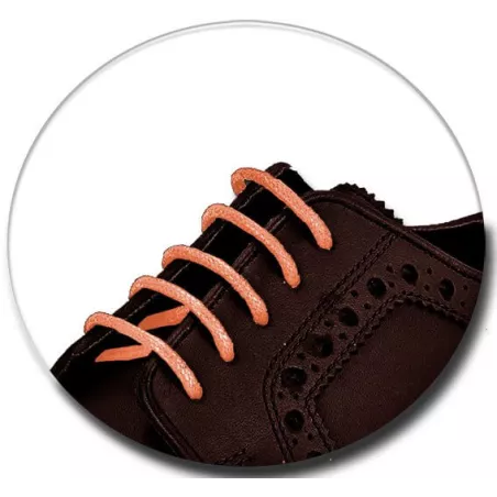 1 paire x lacets fins cirés orangés melon