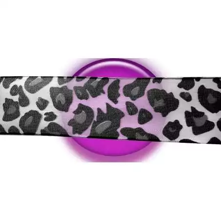 Lacets organza blancs léopard noir & gris pour vos chaussures Lacets organza blancs léopard noir & gris pour vos chaussures