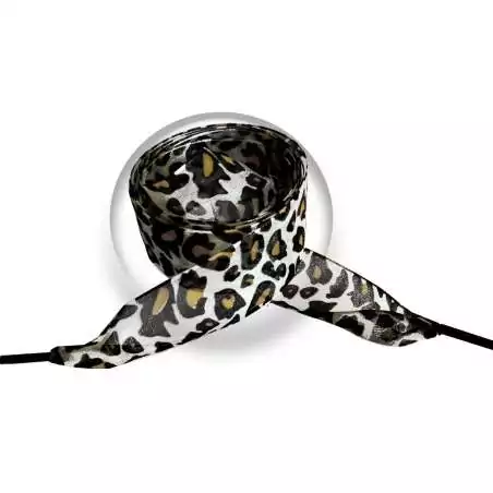 Lacets organdi léopard noir & jaune pour vos chaussures