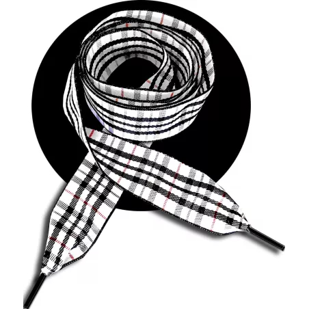 Lacets de chaussures larges rouges à carreaux écossais…