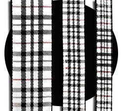 1 paire x lacets écossais blancs & noirs : 3 largeurs