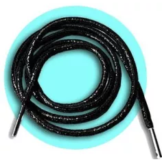 Lacets ronds noirs paillettes pour vos chaussures