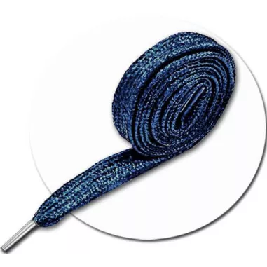 Lacets paillettes brillantes&nbsp;bleu nuit pour vos chaussures