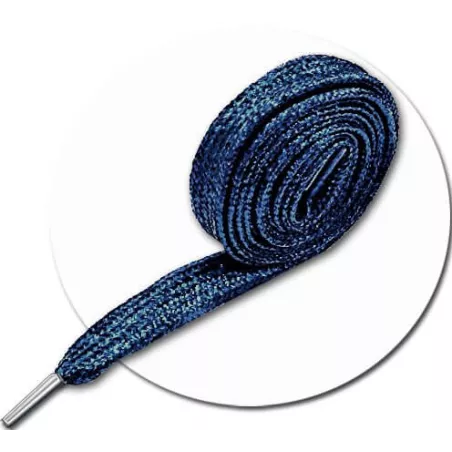 Lacets paillettes brillantes&nbsp;bleu nuit pour vos chaussures
