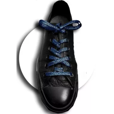 Lacets paillettes brillantes&nbsp;bleu nuit pour vos chaussures