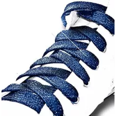 Lacets paillettes brillantes&nbsp;bleu nuit pour vos chaussures