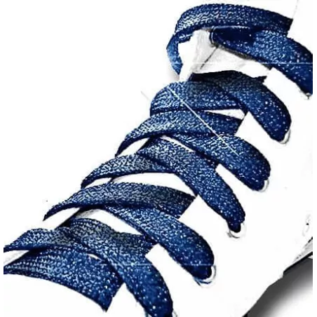 Lacets paillettes brillantes&nbsp;bleu nuit pour vos chaussures