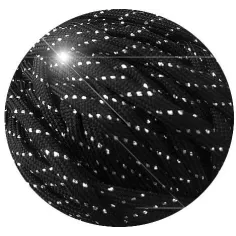 Lacets ronds paracorde noirs paillettes argentées pour vos… 2