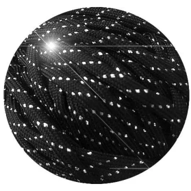 Lacets ronds paracorde noirs paillettes argentées pour vos…
