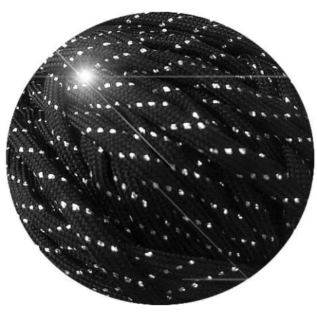 Lacets ronds paracorde noirs paillettes argentées pour vos…