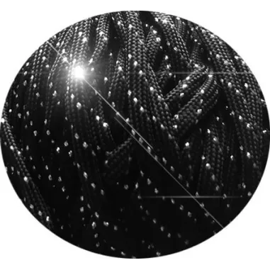 Lacets ronds paracorde noirs paillettes argentées pour vos…