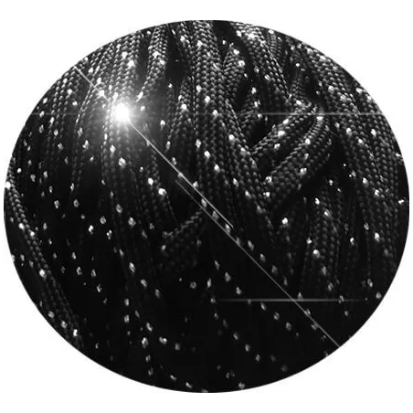 Lacets ronds paracorde noirs paillettes argentées pour vos…