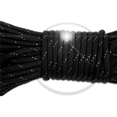 Lacets ronds paracorde noirs paillettes argentées pour vos…