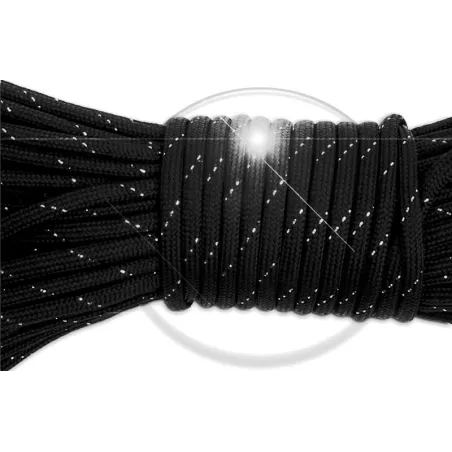 Lacets ronds paracorde noirs paillettes argentées pour vos…