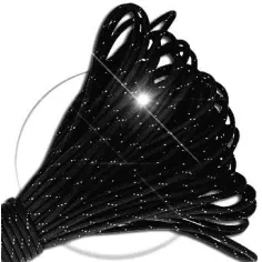 Lacets ronds paracorde noirs paillettes argentées pour vos…