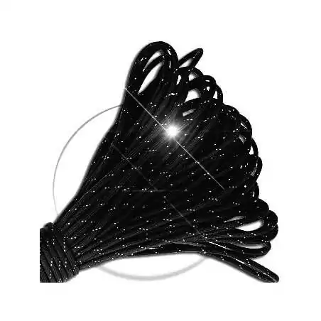 Lacets ronds paracorde noirs paillettes argentées pour vos chaussures Lacets ronds paracorde noirs paillettes argentées pour vos chaussures