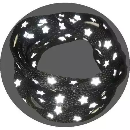 Lacets noirs ou blancs à étoiles réflectives pour vos chaussures Lacets noirs ou blancs à étoiles réflectives pour vos chaussures