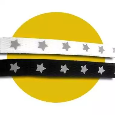 Lacets noirs ou blancs à étoiles réflectives pour vos chaussures