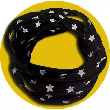 Lacets noirs ou blancs à étoiles réflectives pour vos chaussures