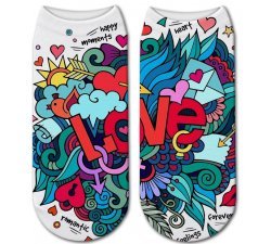 1 paire x ​socquettes graffiti Love