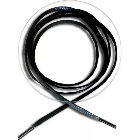 Lacets cirés plats en noir pour vos chaussures