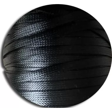 Lacets cirés plats en noir pour vos chaussures