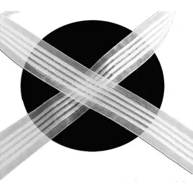 Lacets organza rayés satiné blanc pour vos chaussures