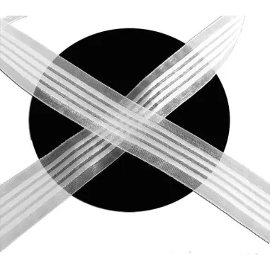 Lacets organza rayés&nbsp;satiné blanc pour vos chaussures