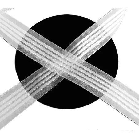 Lacets organza rayés&nbsp;satiné blanc pour vos chaussures