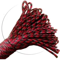 Lacets ronds paracorde&nbsp;rouge+gris+noir pour vos chaussures