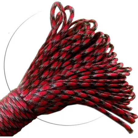 Lacets ronds paracorde&nbsp;rouge+gris+noir pour vos chaussures