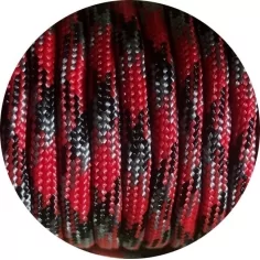 Lacets ronds paracorde rouge+gris+noir pour vos chaussures 2
