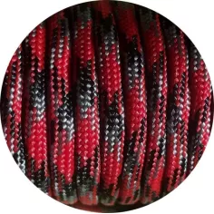 Lacets ronds paracorde&nbsp;rouge+gris+noir pour vos chaussures 2