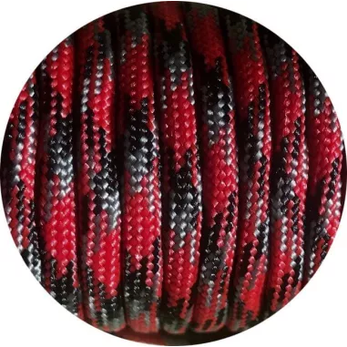 Lacets ronds paracorde&nbsp;rouge+gris+noir pour vos chaussures