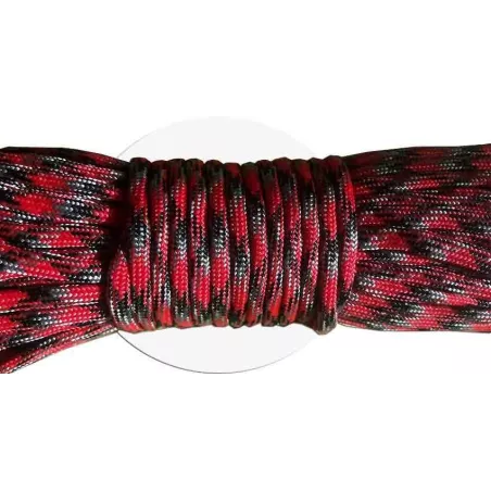 Lacets ronds paracorde&nbsp;rouge+gris+noir pour vos chaussures