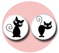 ​1 paire x décorations de lacets duo de chats stylisés
