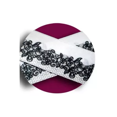 Lacets de chaussures larges satin dentelle…