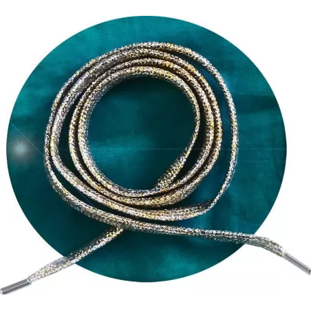 Lacets paillettes dorés & argentés pour vos chaussures