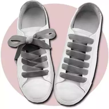 Lacets velours gris souris pour vos chaussures