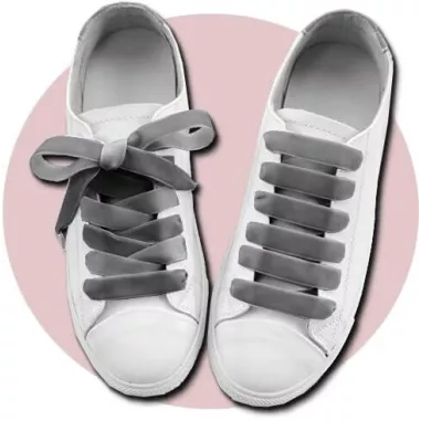 Lacets velours&nbsp;gris souris pour vos chaussures
